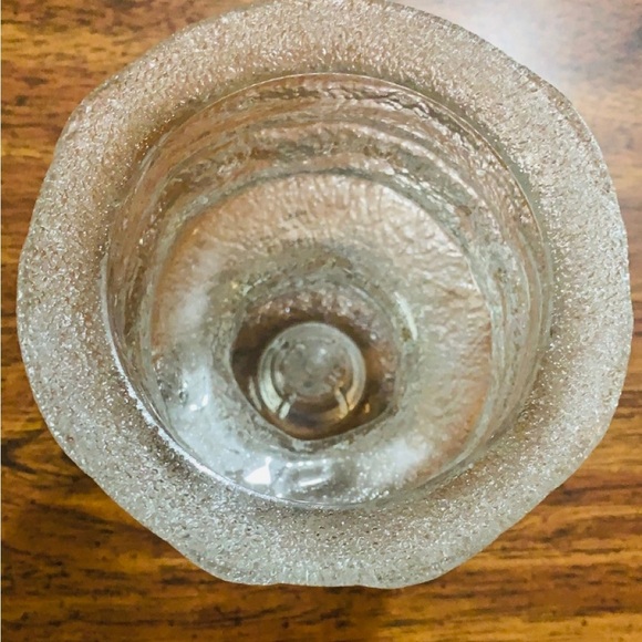 USA VintageTextured Glass Candle Holder - Picture 3 of 6